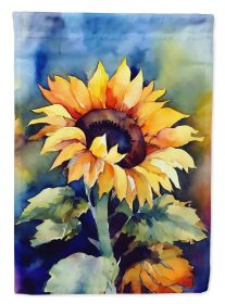 Sunflowers in Watercolor House Flag Large Porch Sleeve Pole Decorative Outside Yard Banner Artwork Wall Hanging, Polyester, House Size, Multicolo (Default: Default)