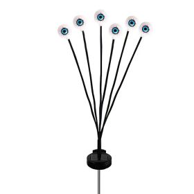 2Packs Solar Scary Eyeballs Lights Outdoor Halloween Decoration Swaying Light Halloween Path Lights Ornaments with Total 12LED IP65 Waterproof for Yar (Option: 2PcScaryEyeLightPurple)