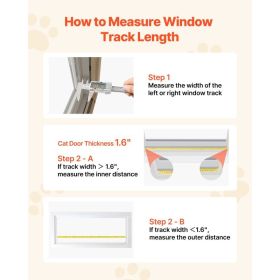 Cat Door For Window, Adjustable To Fit Window Width 27"-32", 4 Secure Lock Modes, Aluminum Frame And High-Transparency Glass, Magnetic Closure, W (Option: black)