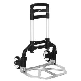 Portable Foldable Telescopic Trolley, Driver's Cart, Luggage Cart, Black (Option: black)